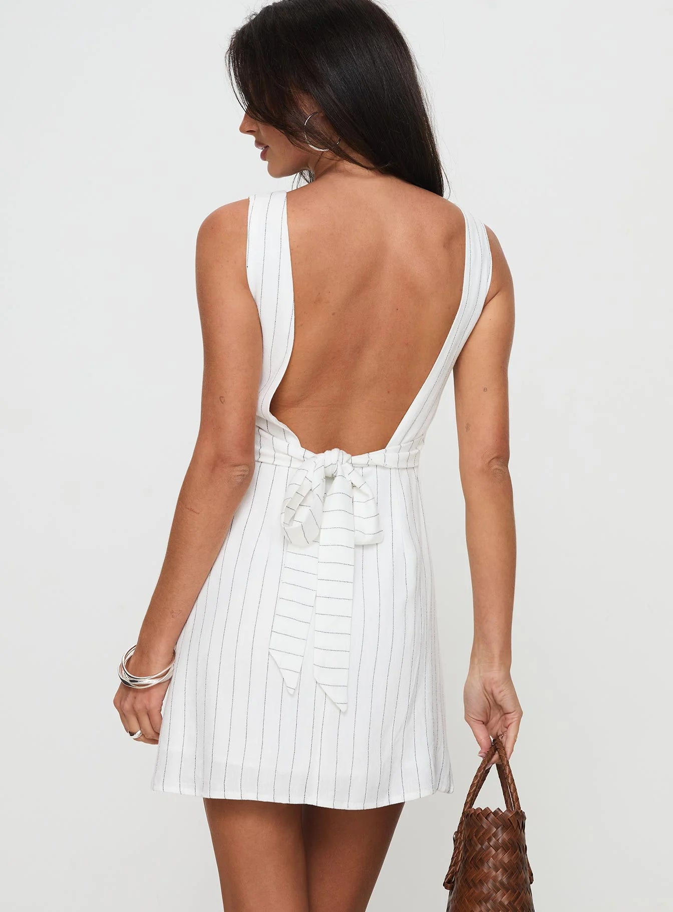 Tortellini Mini Dress White / Black Stripe